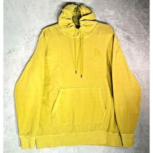 The North Face Mens Pullover Hoodie Yellow Kangaroo Pocket Size XL